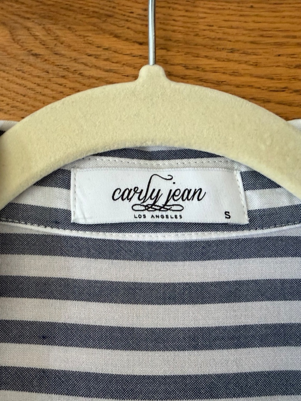 Carly Jean Blue White Maxi Shirt Dress w/Belt (Size S) - Picture 3 of 7